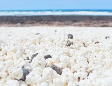 Μια παραλία με βότσαλα σε σχήμα… ποπ κορν! (φωτο)